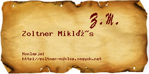 Zoltner Miklós névjegykártya